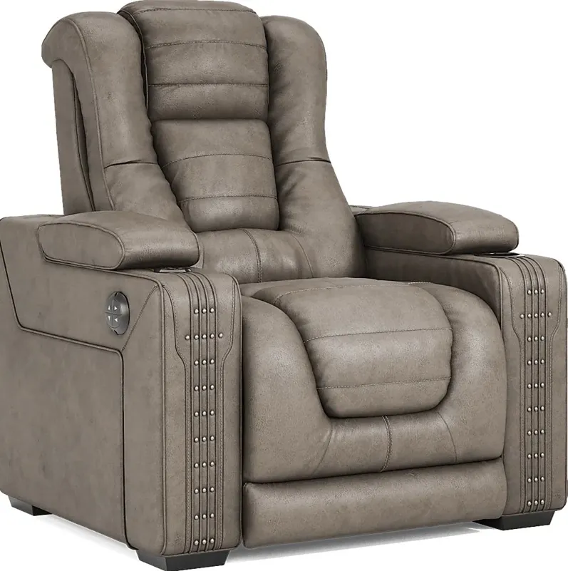 Chief Taupe Dual Power Recliner