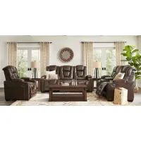 Renegade Brown Leather 7 Pc Power Plus Reclining Living Room