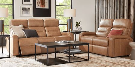 Sierra Madre Saddle Leather 2 Pc Living Room with Reclining Sofa