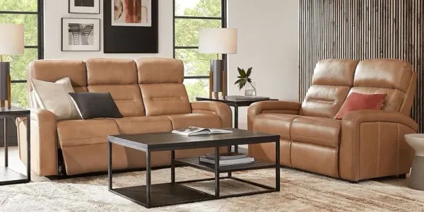 Sierra Madre Saddle Leather 2 Pc Living Room with Reclining Sofa