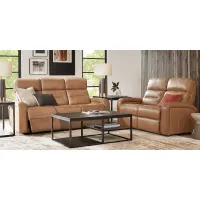 Sierra Madre Saddle Leather 2 Pc Living Room with Reclining Sofa