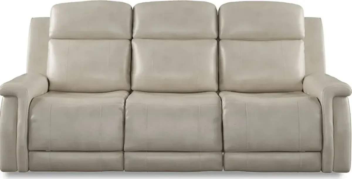 Orsini Beige Leather 2 Pc Living Room with Dual Power Reclining Sofa