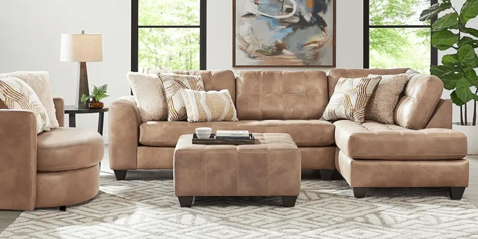 Bellinger Camel 5 Pc Sectional Living Room