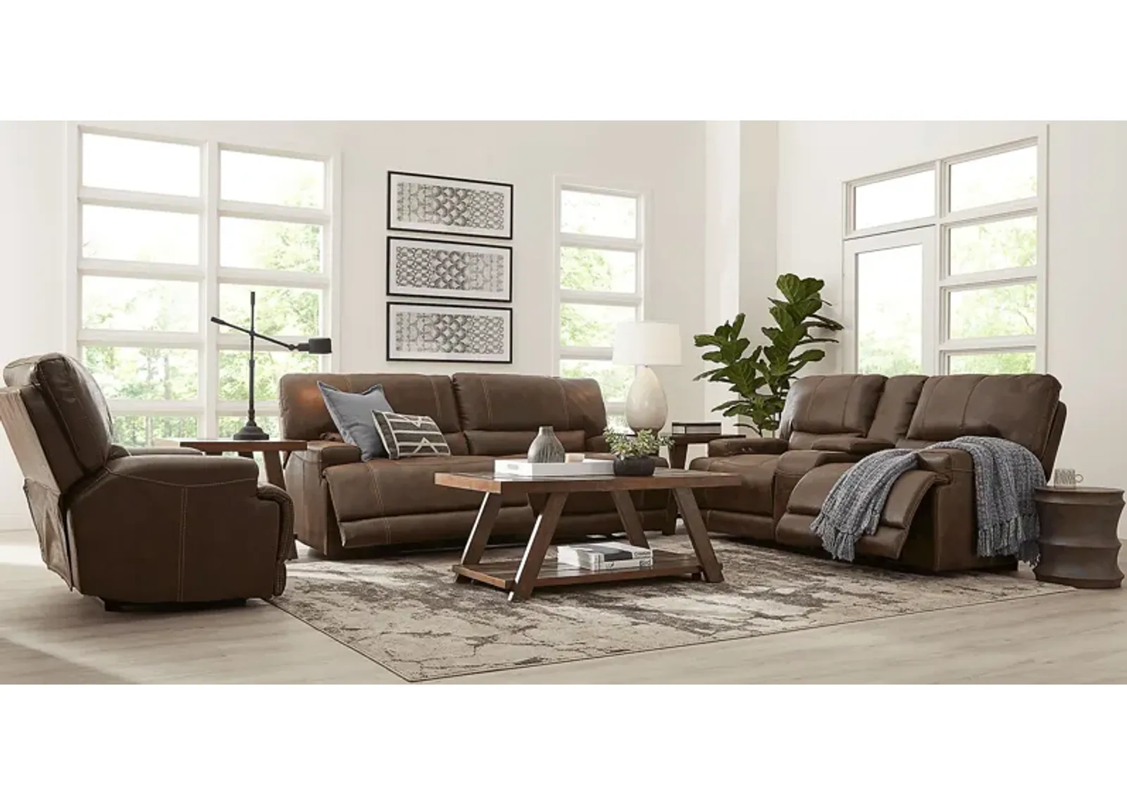 Warrendale Chocolate 5 Pc Power Reclining Living Room