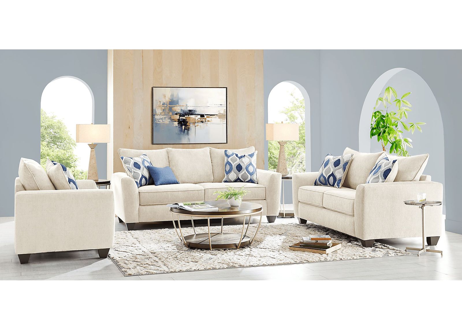 Dennin Heights Beige 2 Pc Living Room