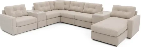 ModularOne Beige 8 Pc Sectional with Media Consoles