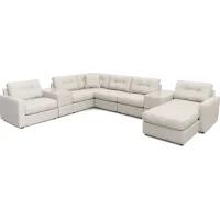 ModularOne Oyster 8 Pc Sectional with Media Consoles