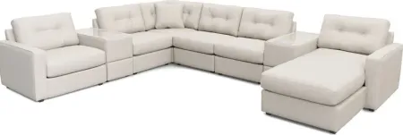 ModularOne Oyster 8 Pc Sectional with Media Consoles