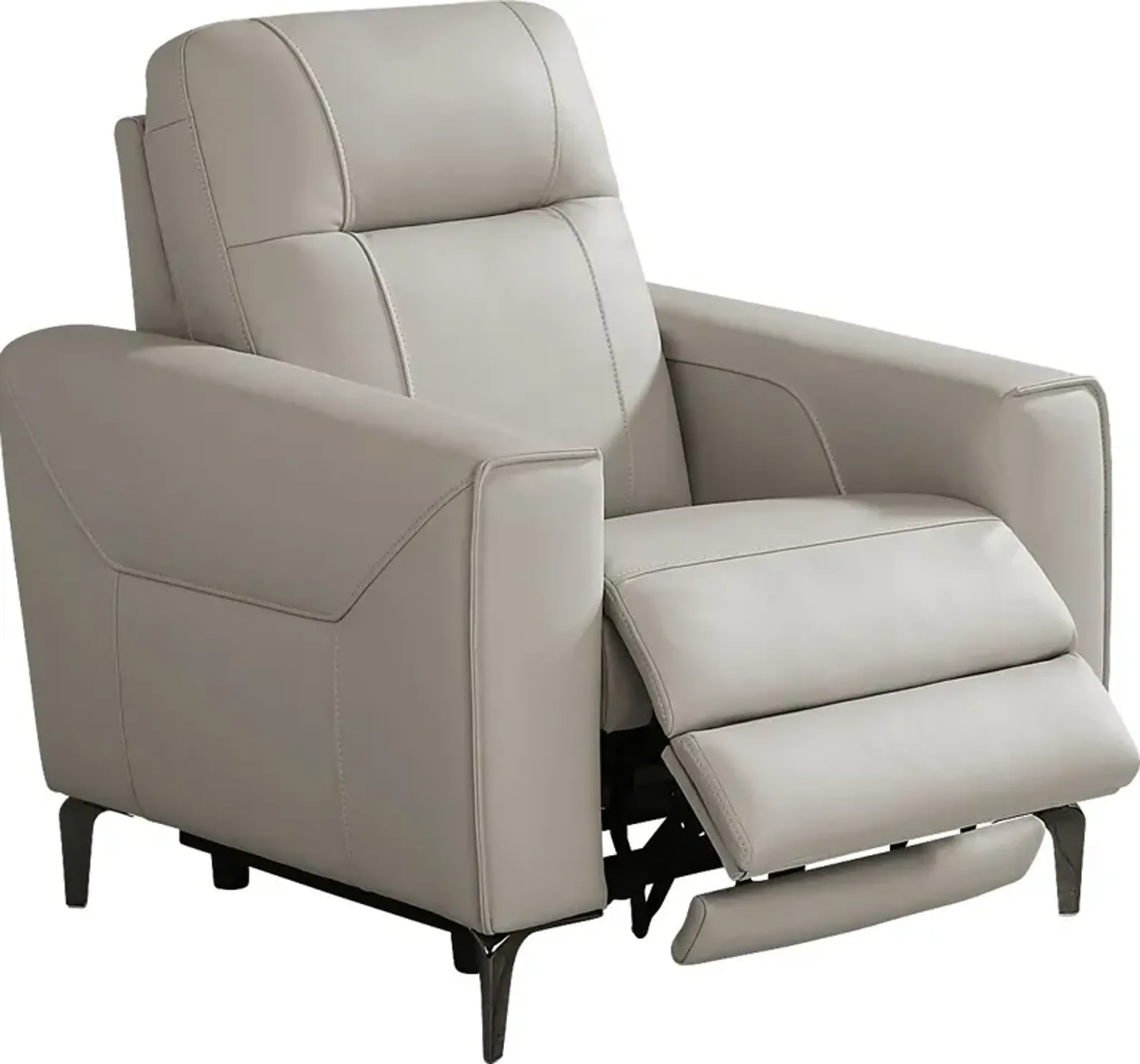 Parkside Heights Gray Leather 6 Pc Living Room with Dual Power ...