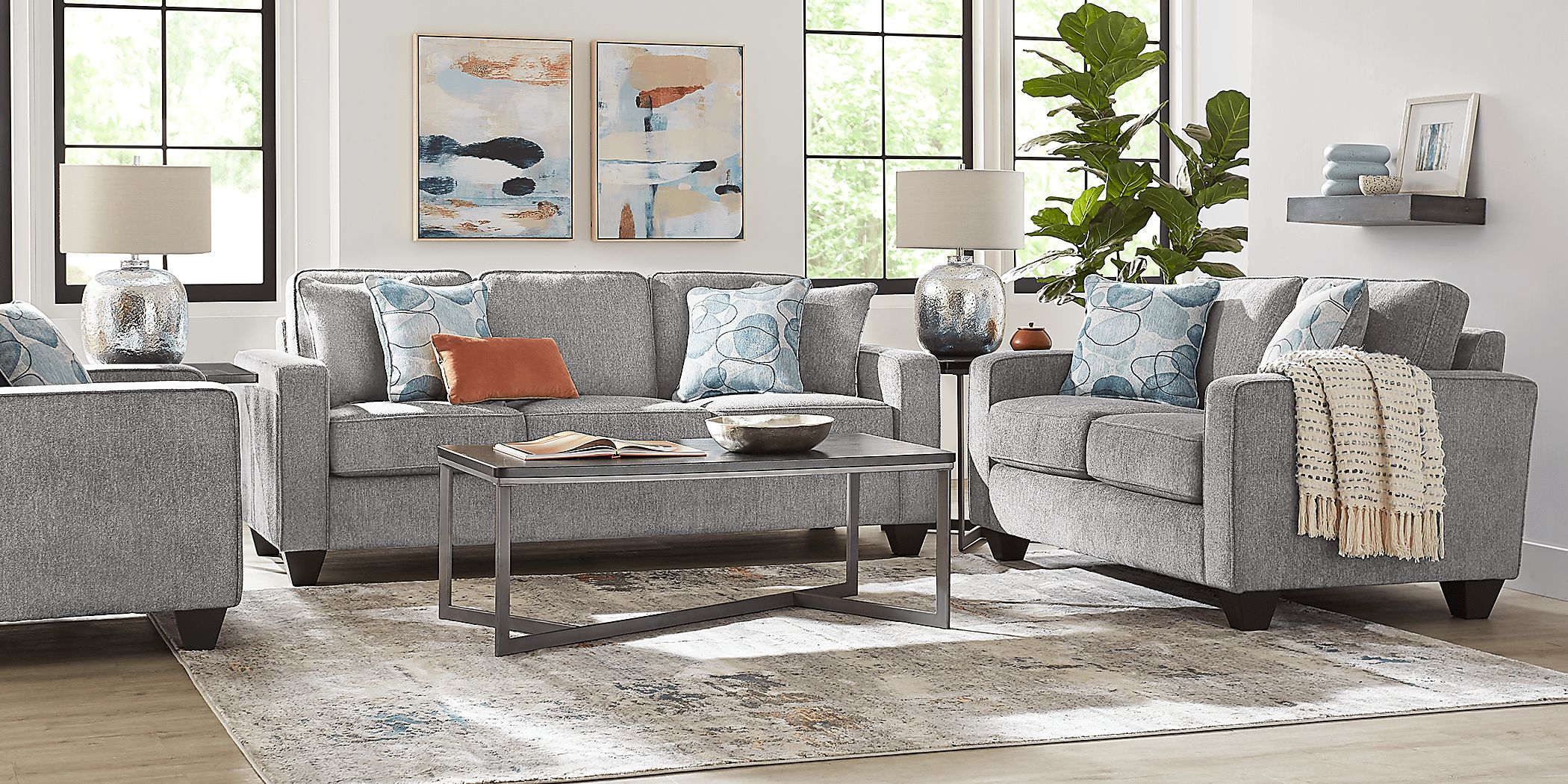 Alanis Bay Gray 3 Pc Living Room