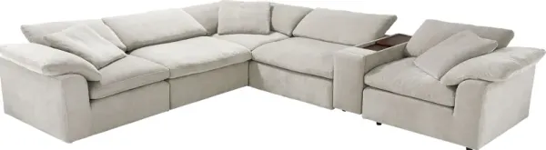 The Flow Gray 6 Pc Sectional with Console