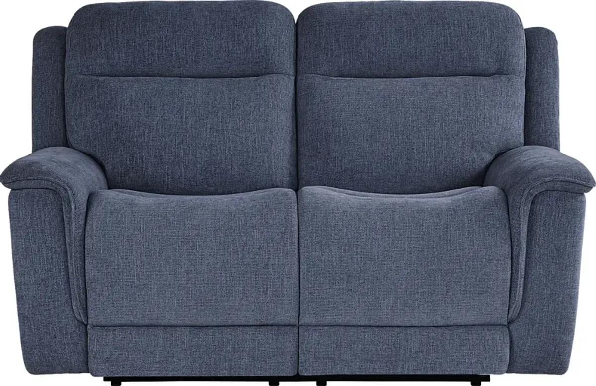 Kamden Place Cobalt Reclining Loveseat