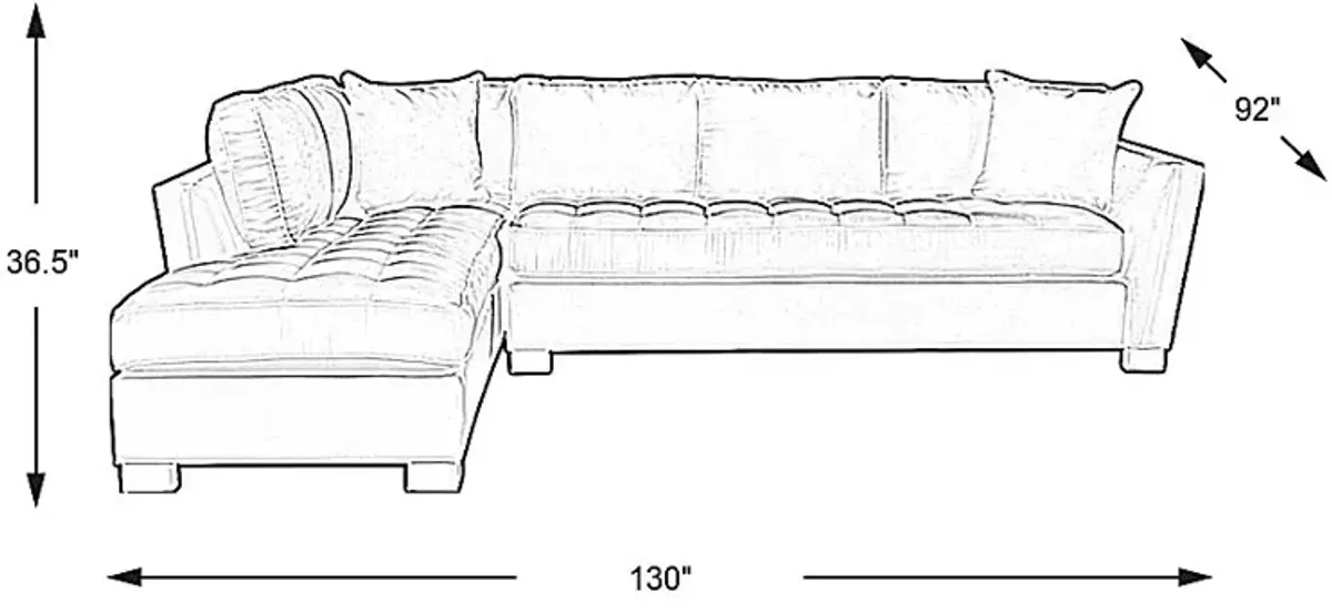 Calvin Heights Sapphire Microfiber 2 Pc XL Sectional