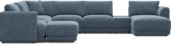 Navy 9 Pc ModularFour with Media Consoles