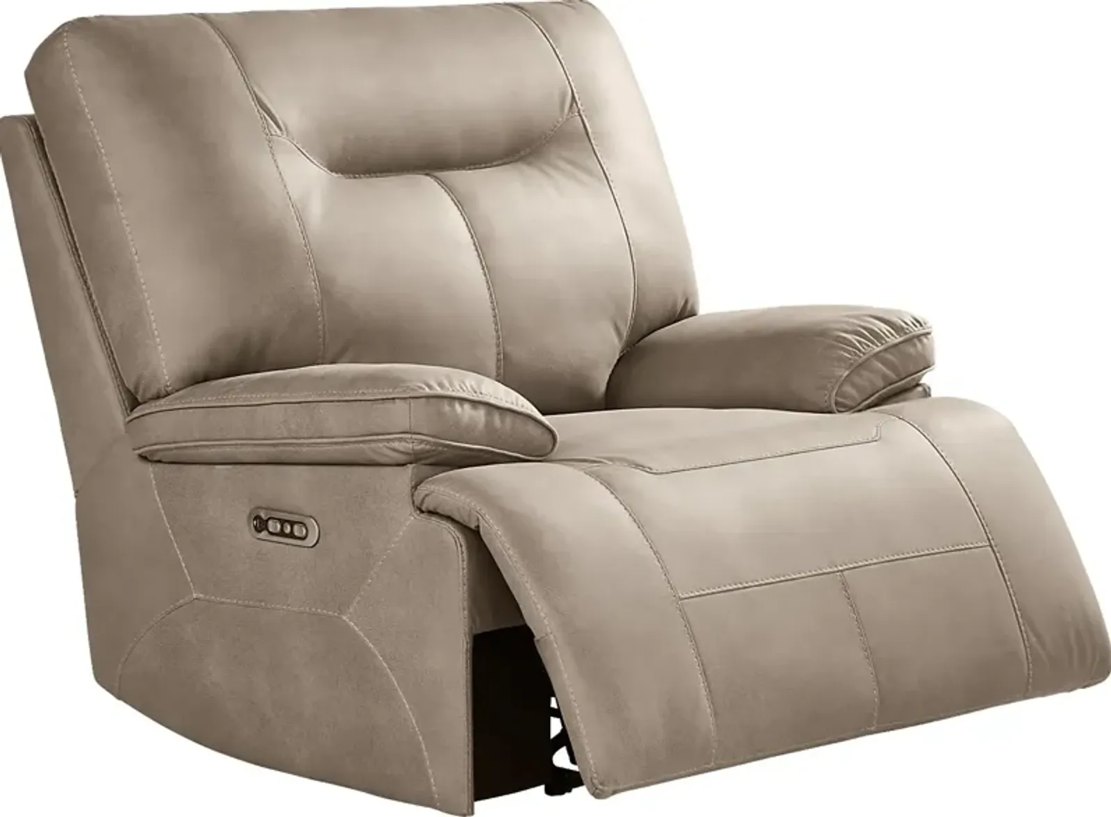 Barton Taupe Dual Power Recliner