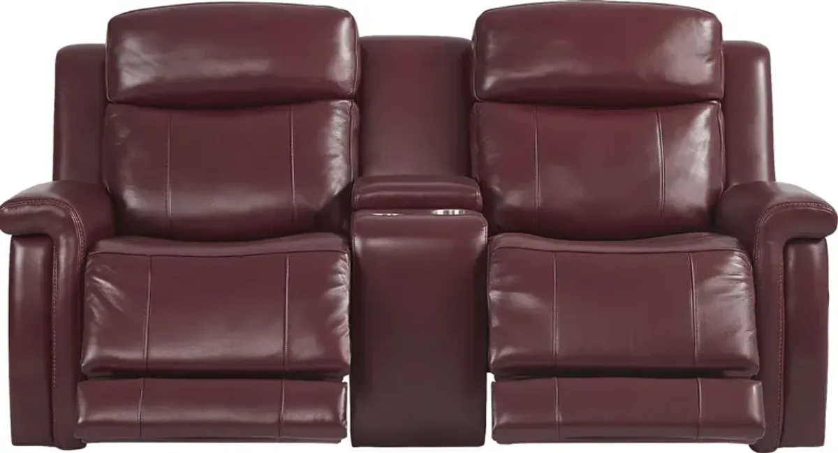 Orsini Red Leather 2 Pc Dual Power Reclining Living Room