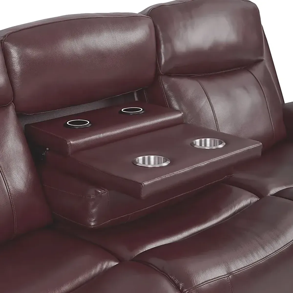 Orsini Red Leather 2 Pc Dual Power Reclining Living Room