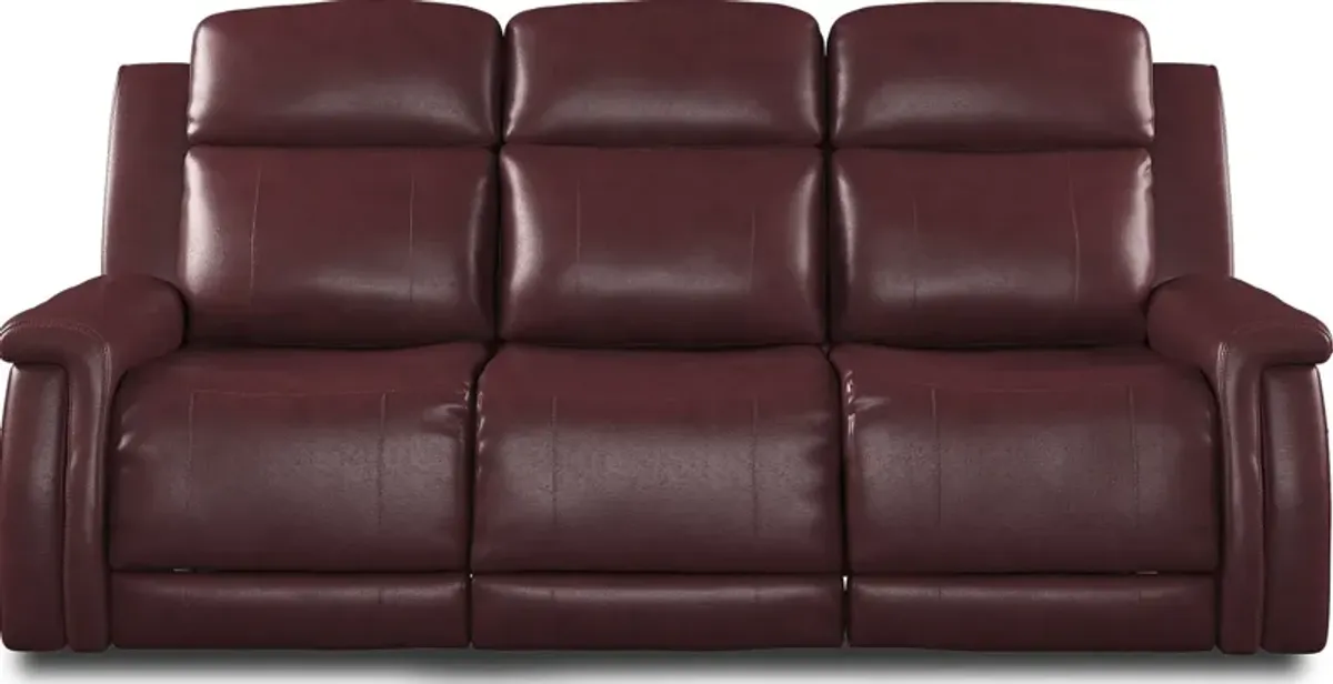 Orsini Red Leather 2 Pc Dual Power Reclining Living Room