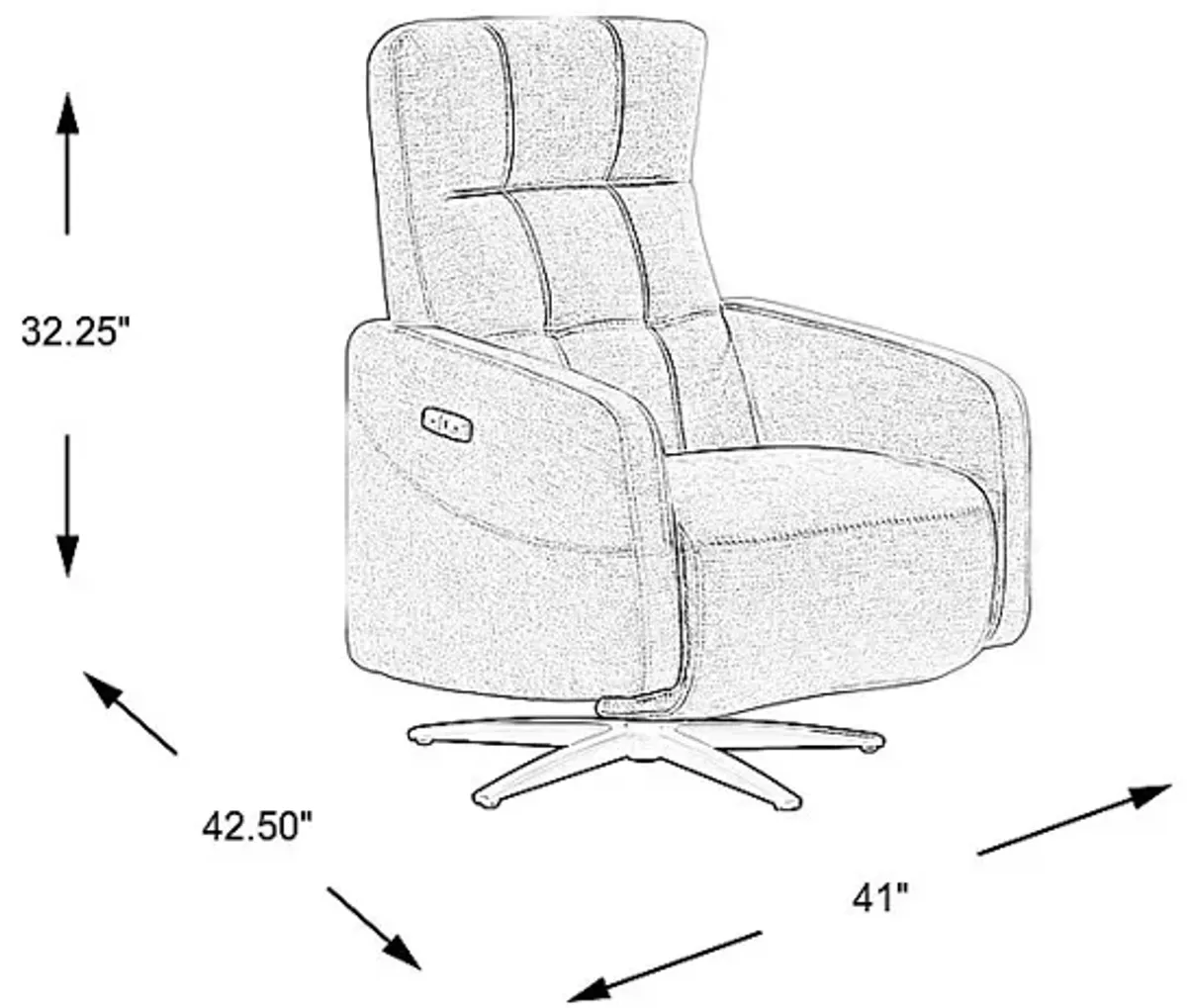 Weatherford Park Beige Power Swivel Recliner