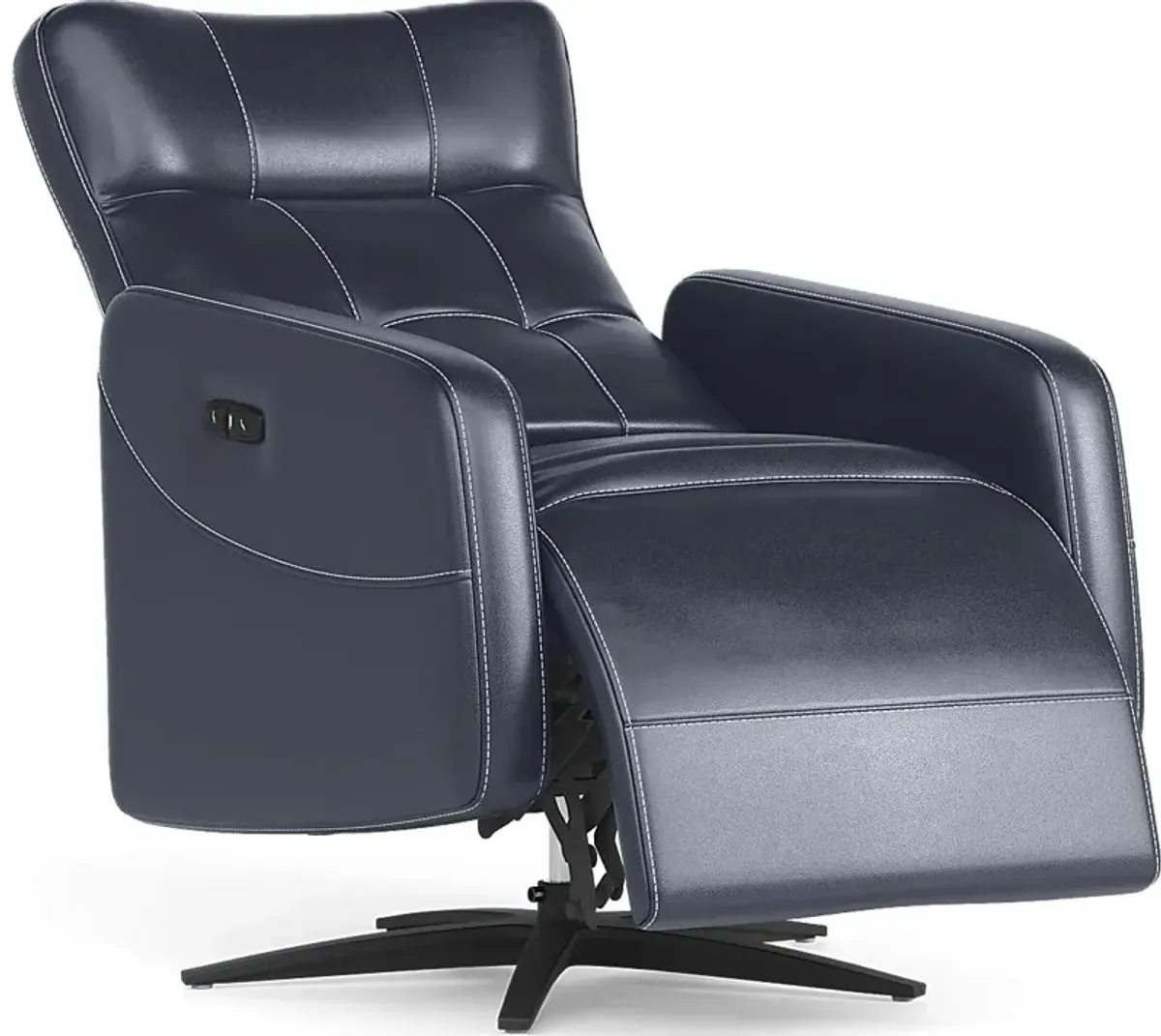 Weatherford Park Blue Power Swivel Recliner