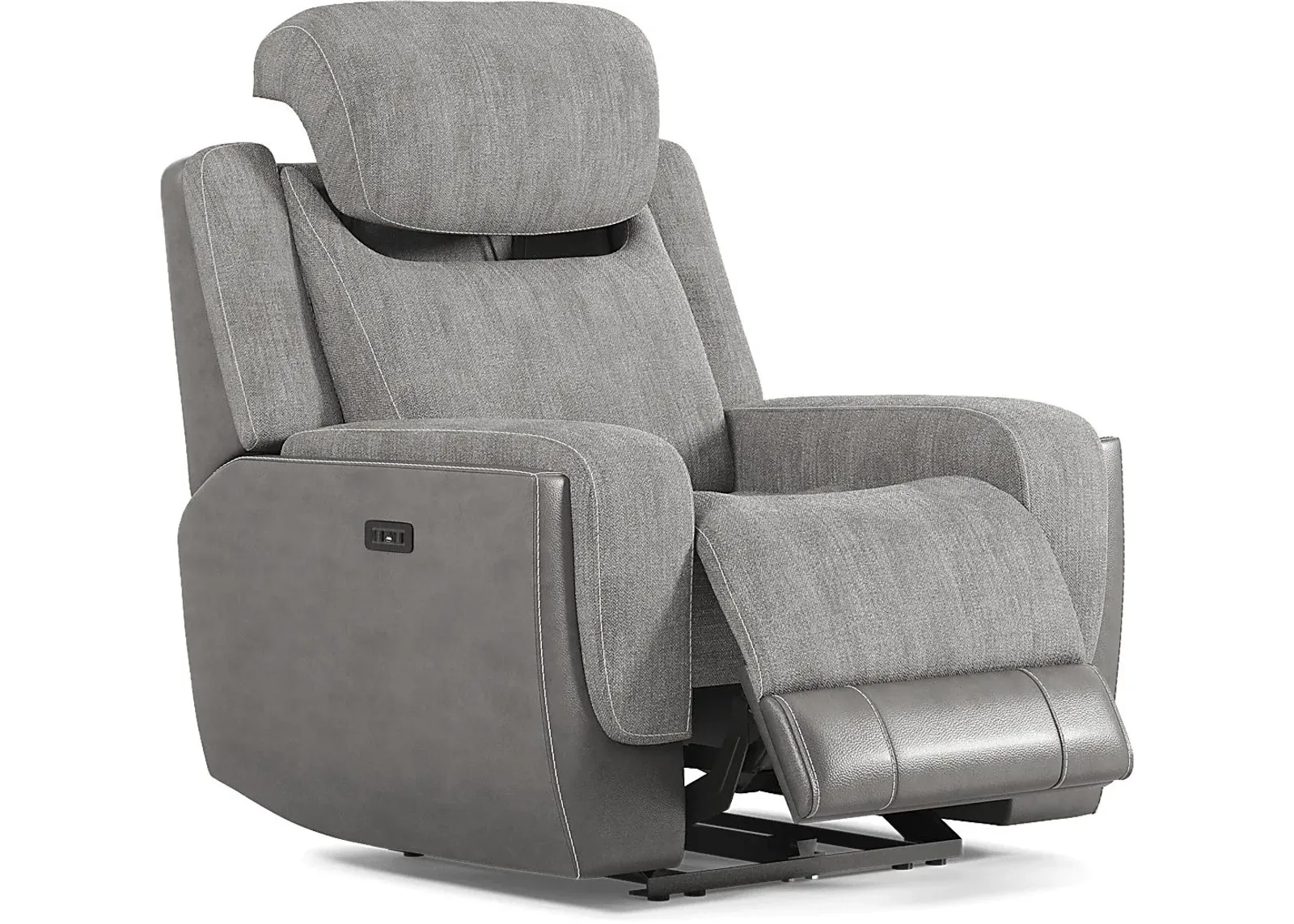 State Street Gray Dual Power Recliner