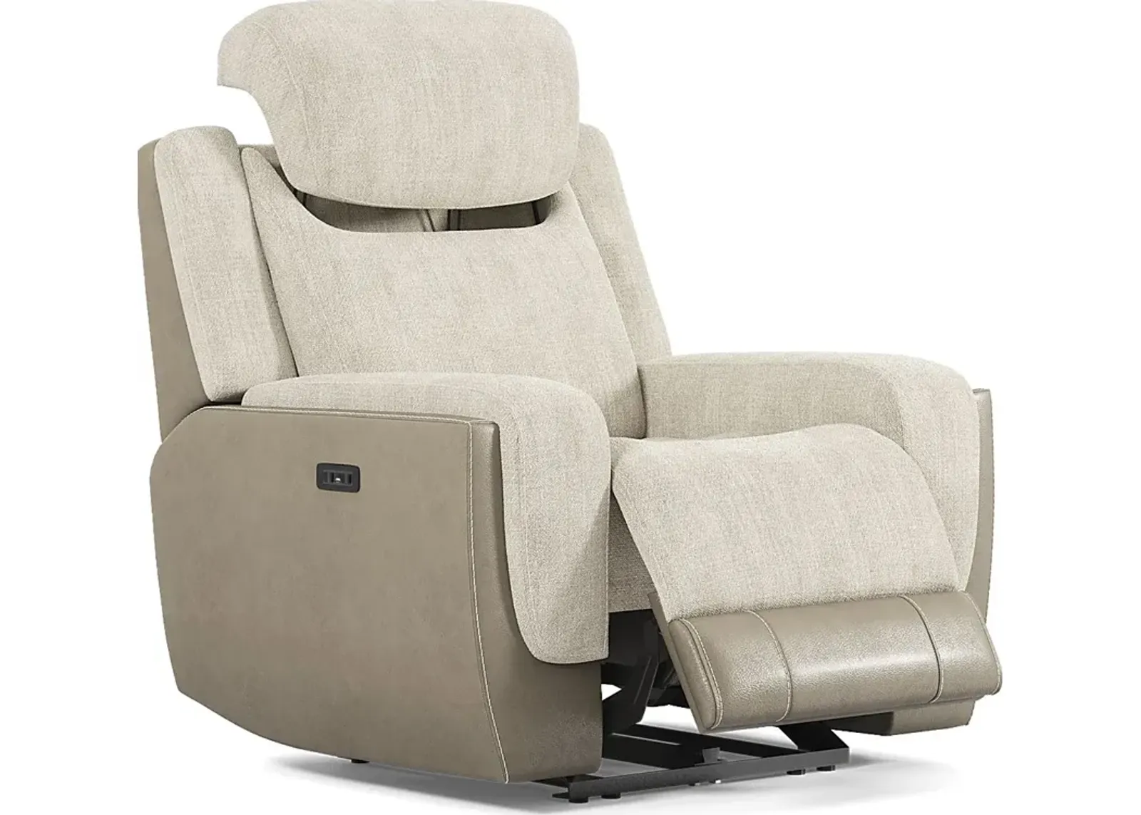 State Street Beige Dual Power Recliner