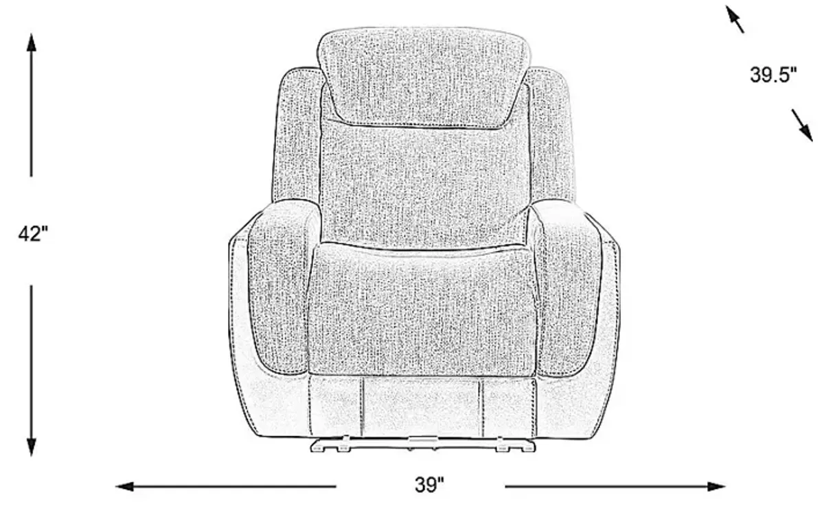 State Street Gray Dual Power Recliner