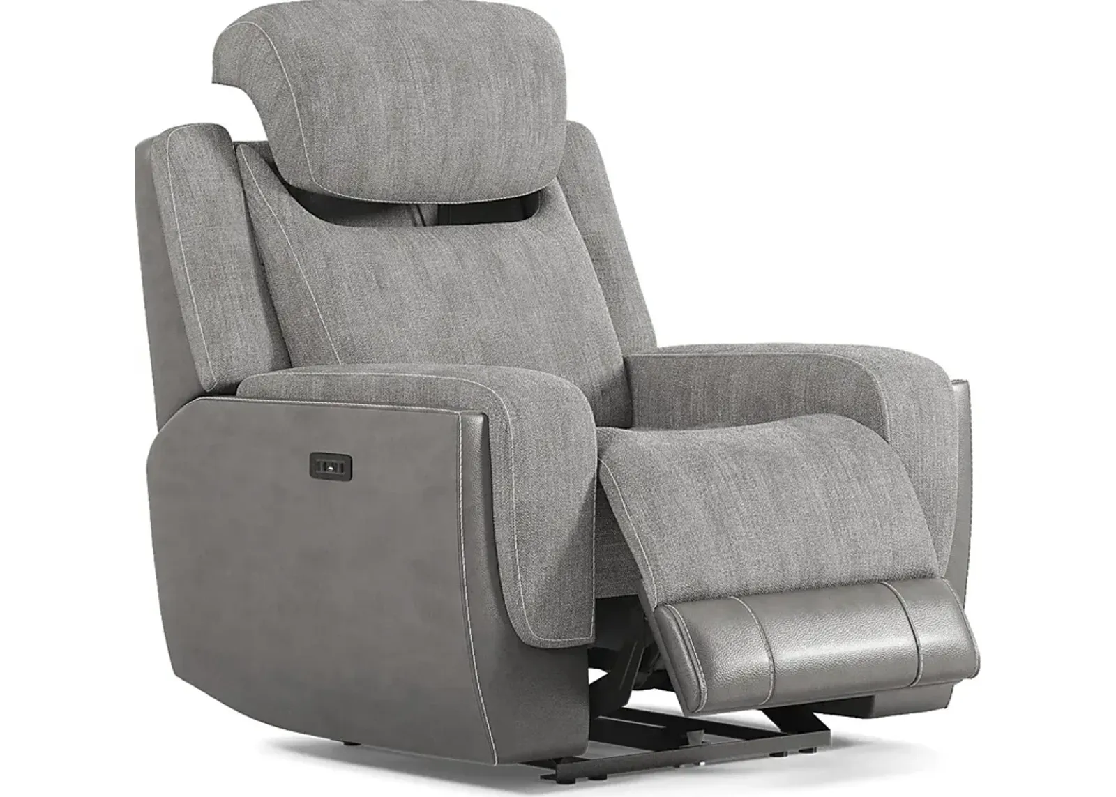 State Street Gray Dual Power Recliner