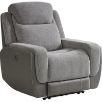 State Street Gray Dual Power Recliner
