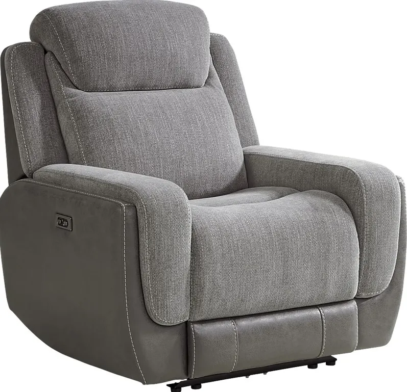 State Street Gray Dual Power Recliner