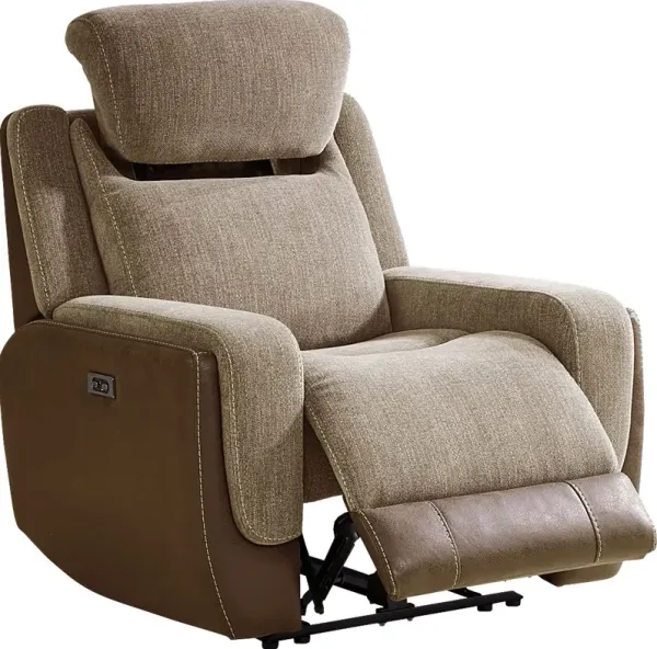 State Street Camel Dual Power Recliner