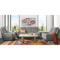State Street Gray 3 Pc Living Room with Dual Power Reclining Sofa