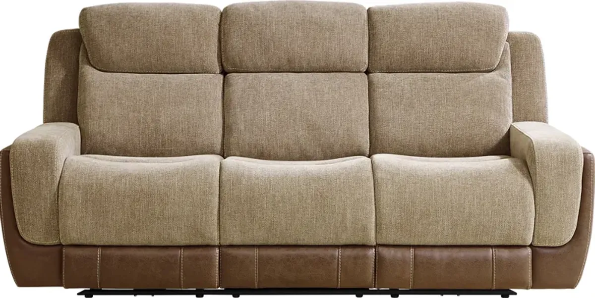 State Street Camel 3 Pc Living Room with Dual Power Reclining Sofa