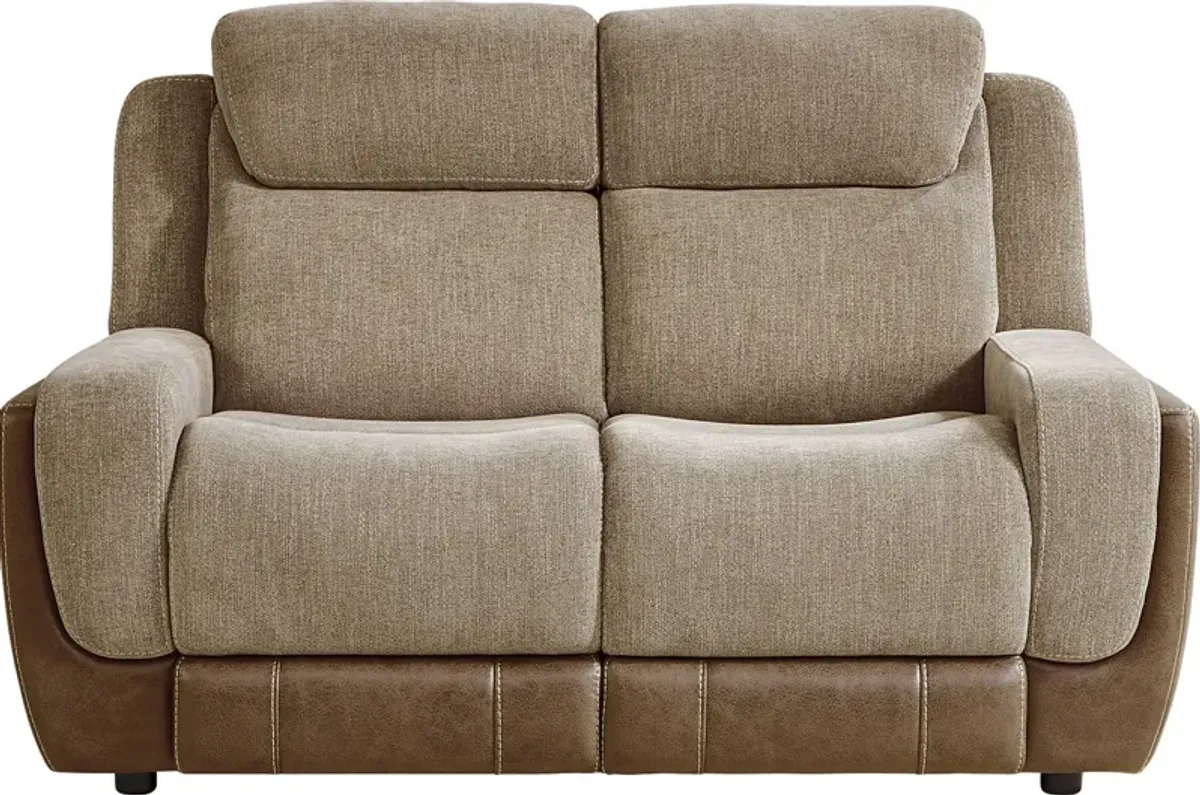 State Street Camel 3 Pc Living Room with Dual Power Reclining Sofa