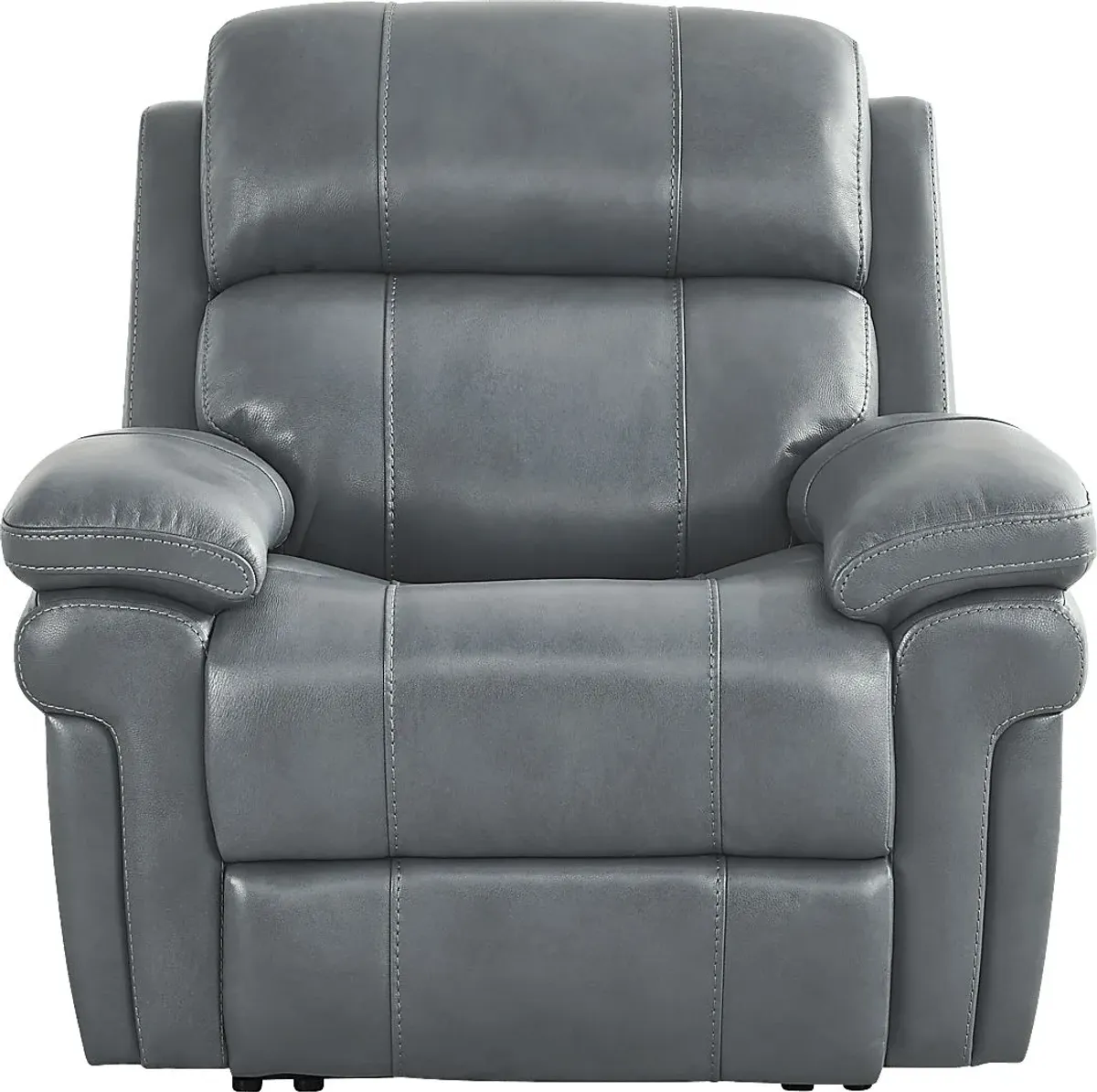 Trevino Lane Blue Leather 6 Pc Dual Power Reclining Living Room with Reclining Sofa
