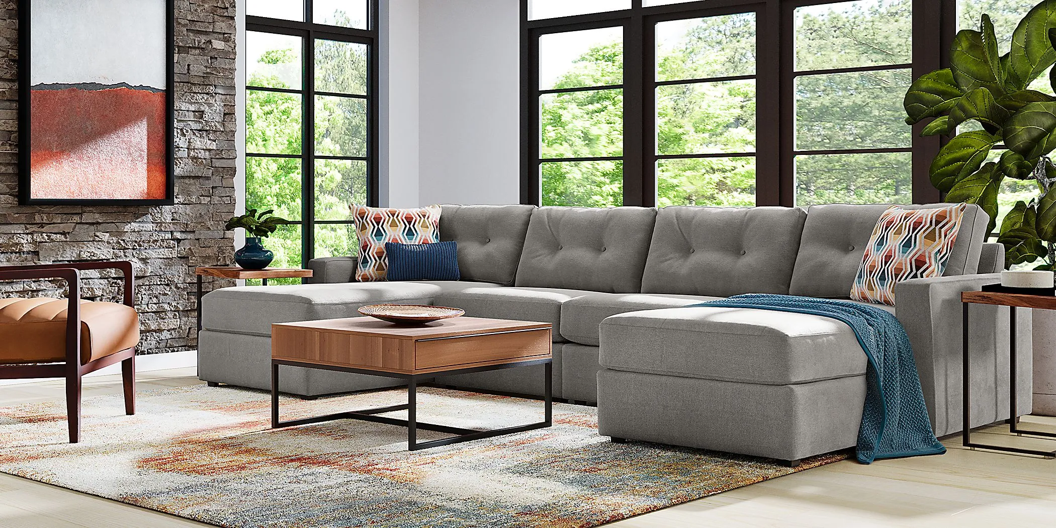 ModularOne Gray 4 Pc Sectional