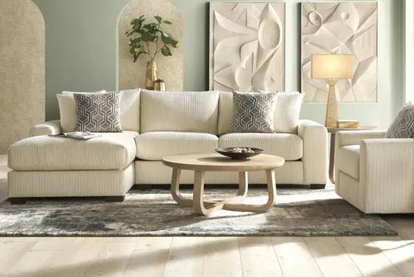 The Challenge Cream 2 Pc Sectional