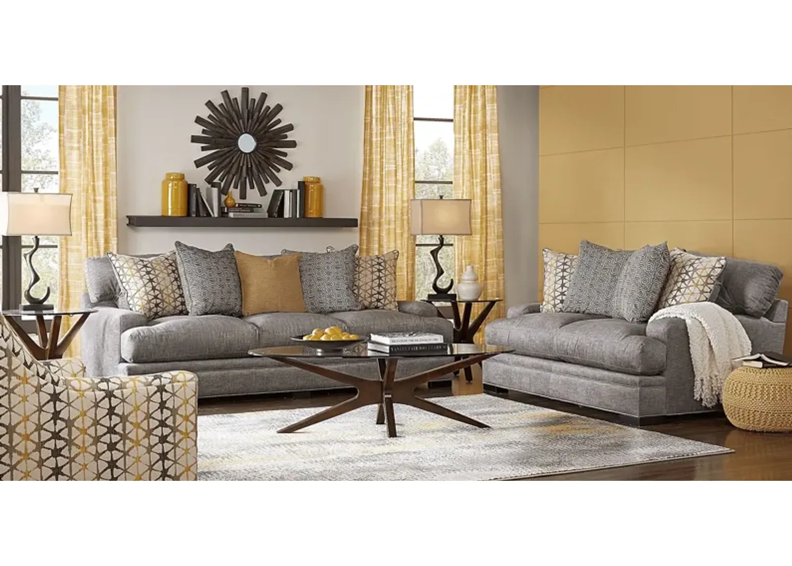 Palm Springs Silver 8 Pc Living Room