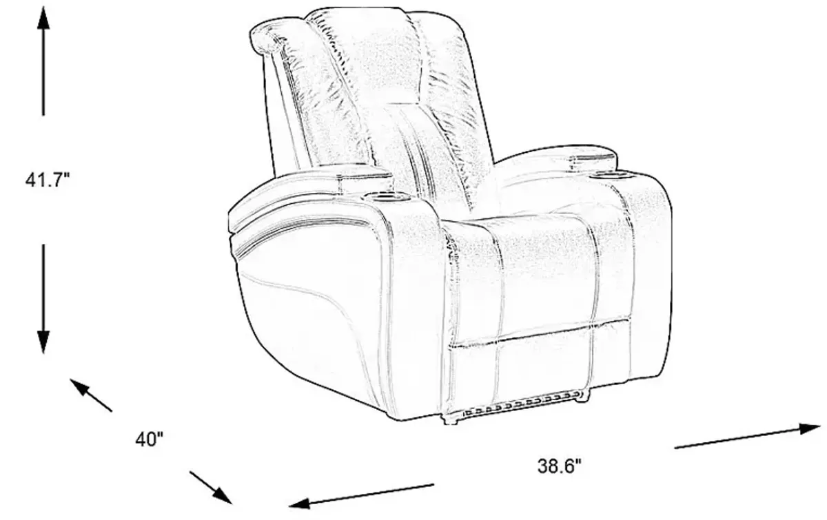 Kingvale Court Black Dual Power Recliner