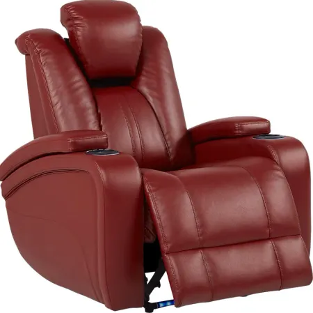 Kingvale Court Red Dual Power Recliner