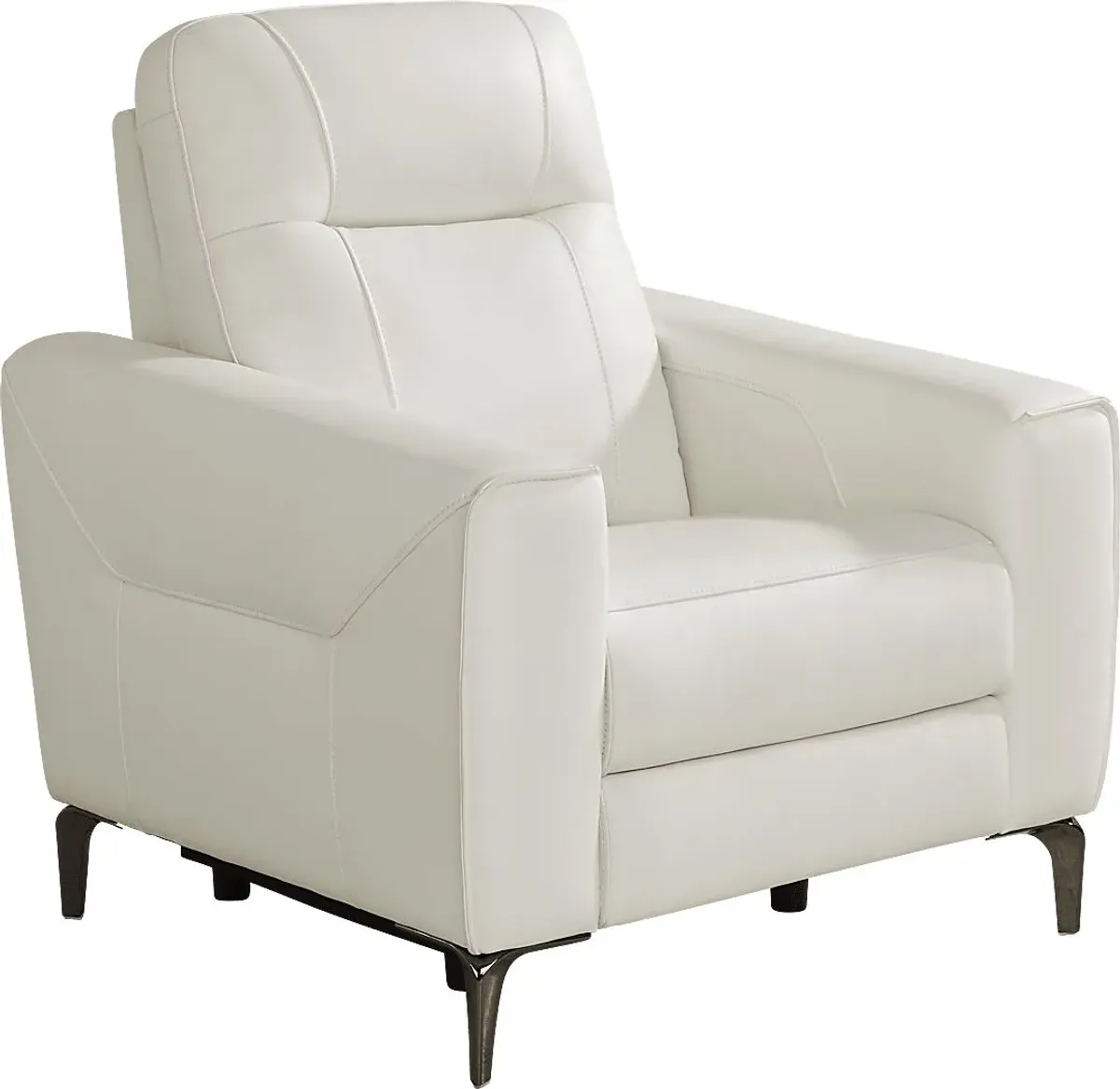 Parkside Heights White Leather 8 Pc Living Room w/Dual Power Reclining Sofa