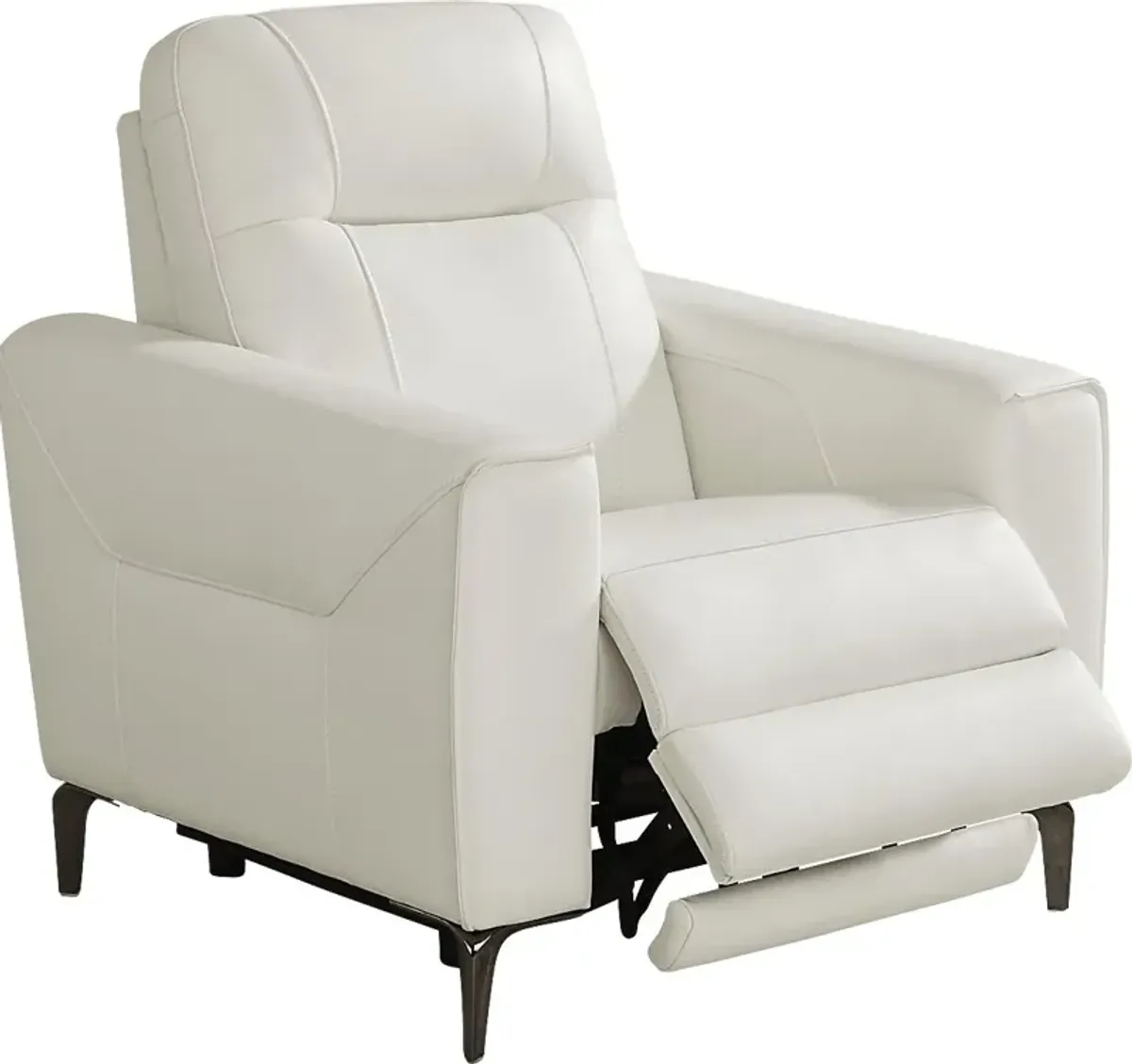 Parkside Heights White Leather 8 Pc Living Room w/Dual Power Reclining Sofa