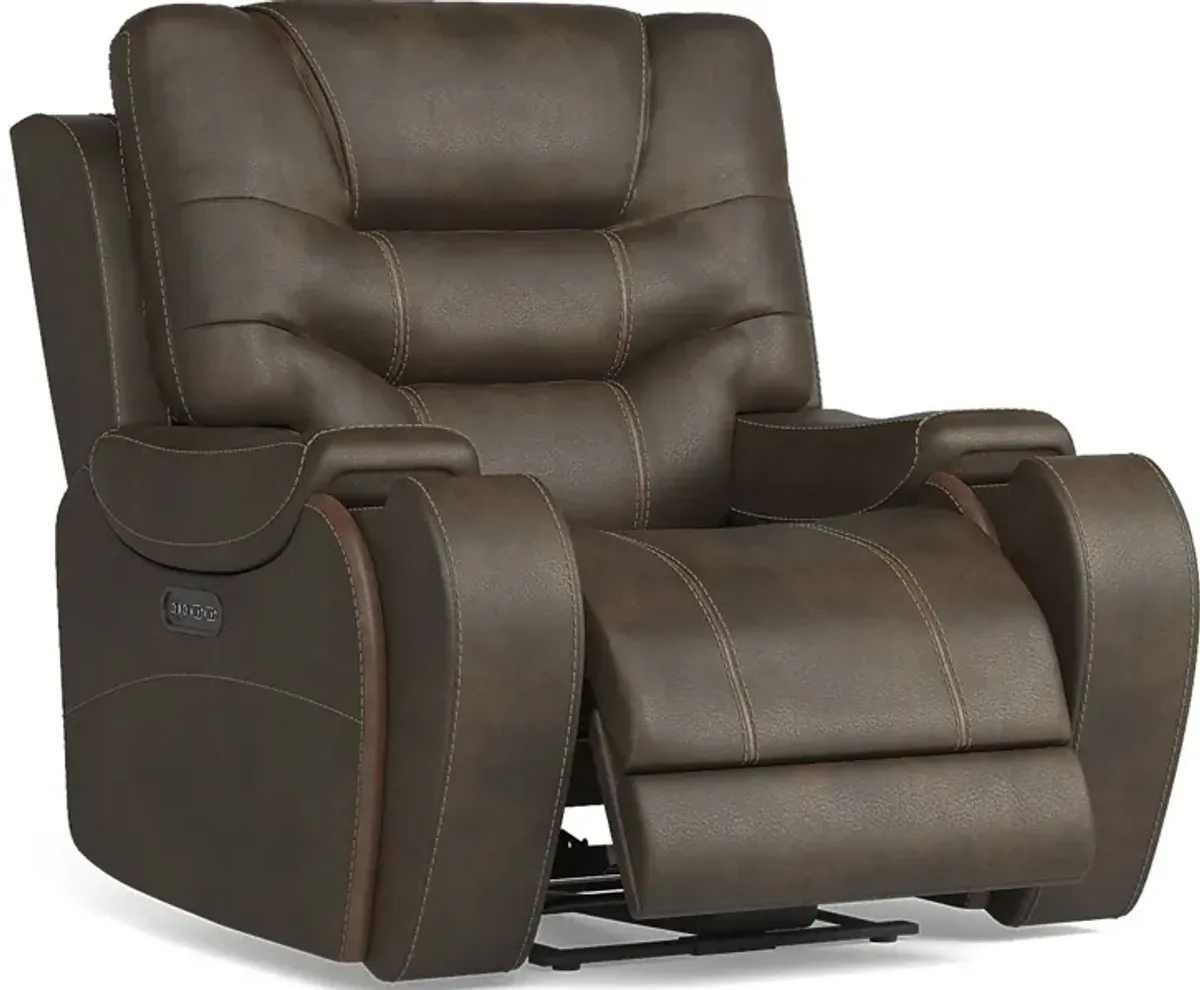 Laredo Springs Brown Dual Power Recliner