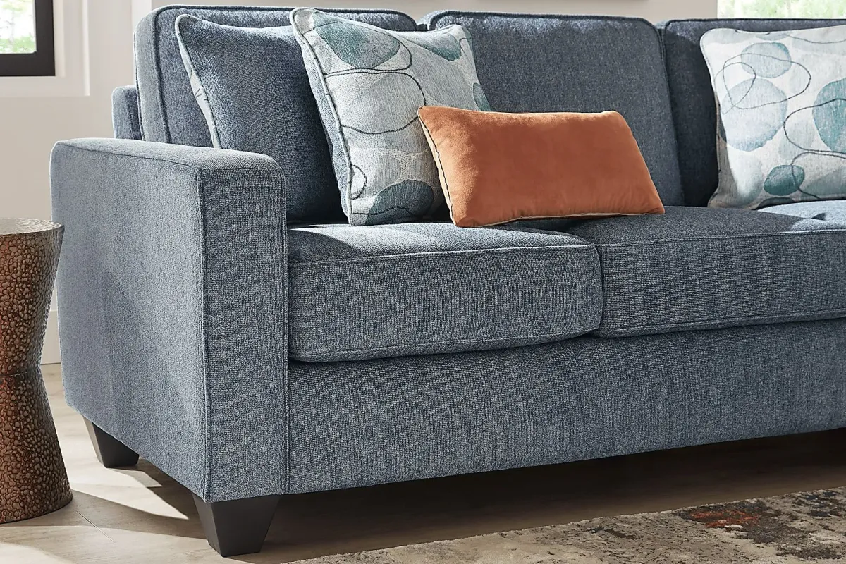 Alanis Bay Blue 7 Pc Living Room with Sleeper Sofa