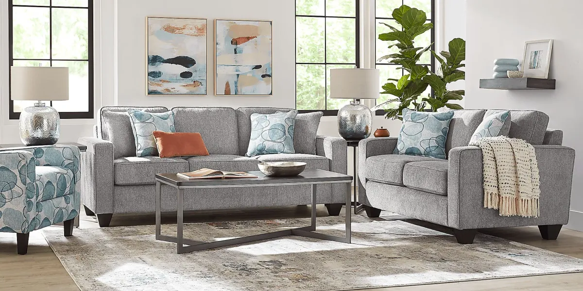 Alanis Bay Gray 7 Pc Living Room with Sleeper Sofa