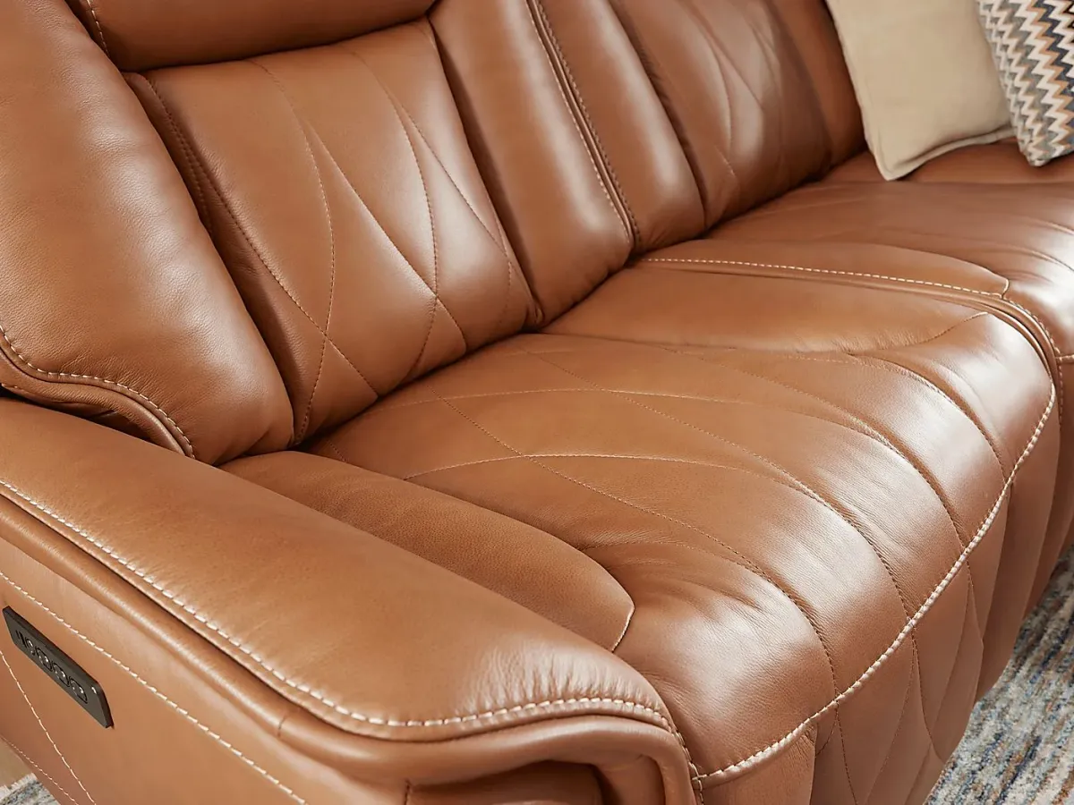 Dalton Brown Leather 8 Pc Triple Power Reclining Sectional Living Room