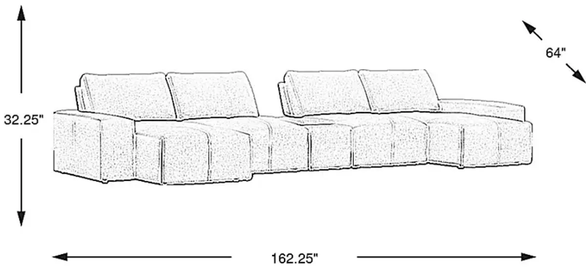 Laney Gray 5 Pc Sectional