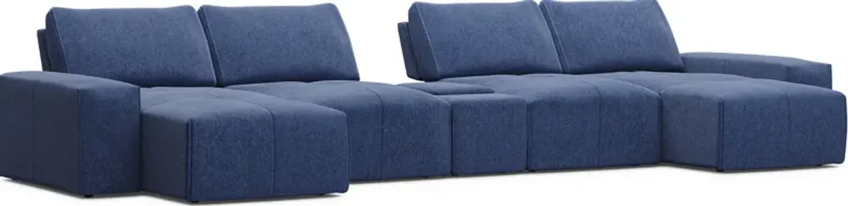 Laney Blue 5 Pc Sectional