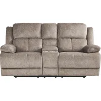Townsend Brown Reclining Console Loveseat
