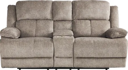 Townsend Brown Reclining Console Loveseat
